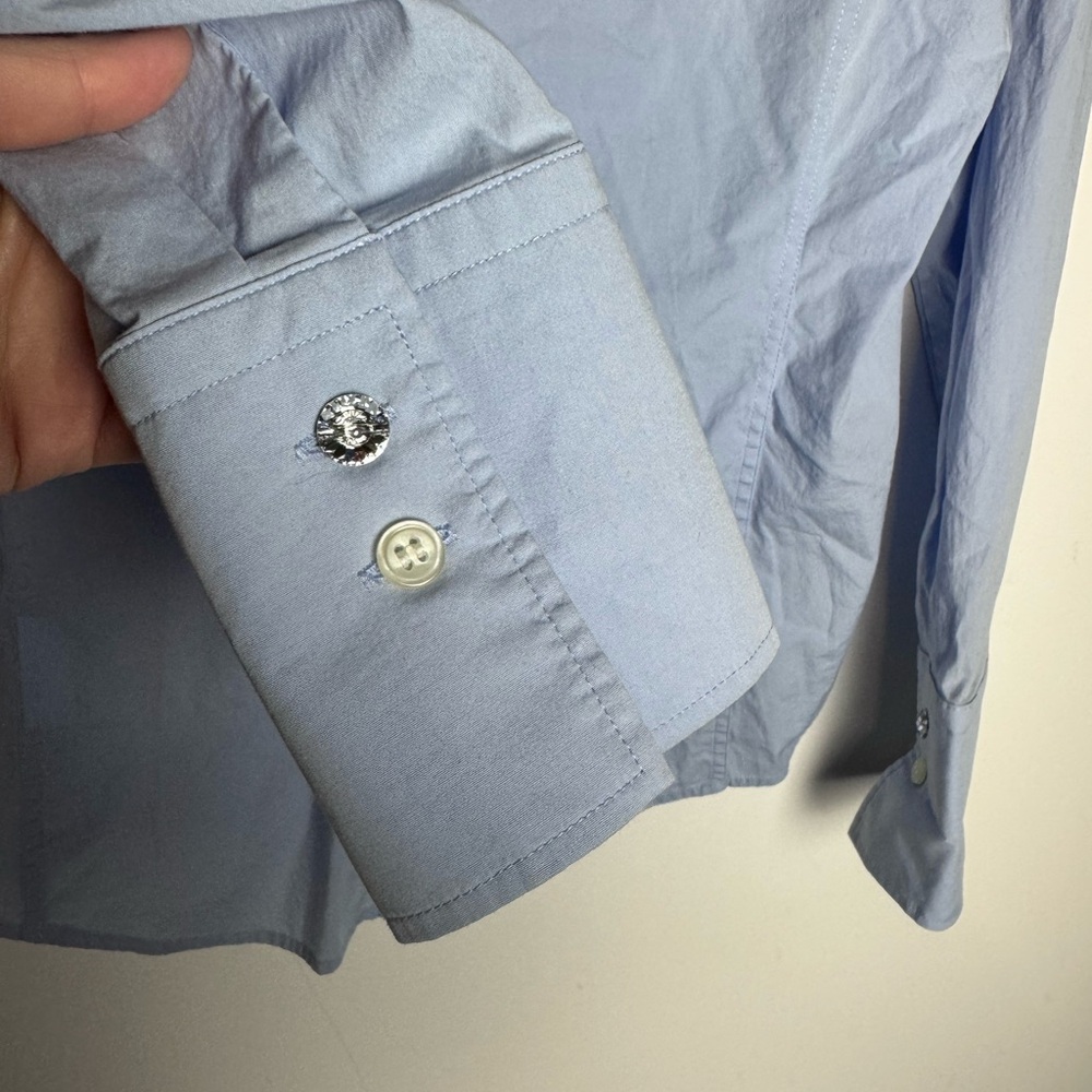 Escada Blue Blouse Button Down - image 6